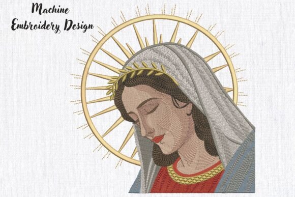 Holy Virgin Mary: A Serene Embroidery Design for Meaningful Gifts