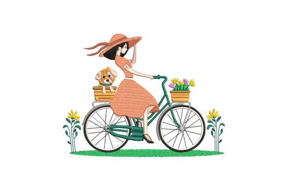 Woman Riding Bike: A Spring Embroidery Review